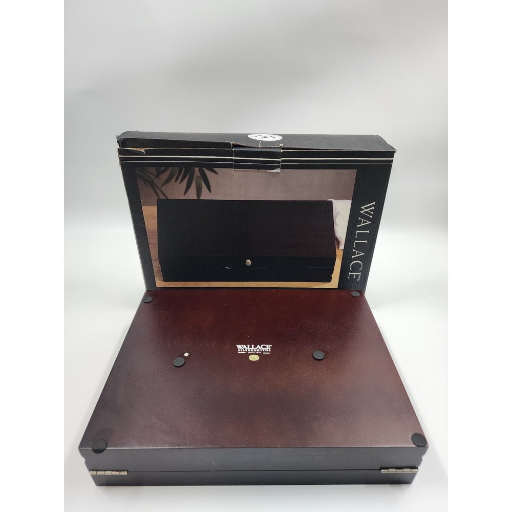 Wallace Silversmiths Continental Single Chest Flatware Box Mahogany Wood Finish